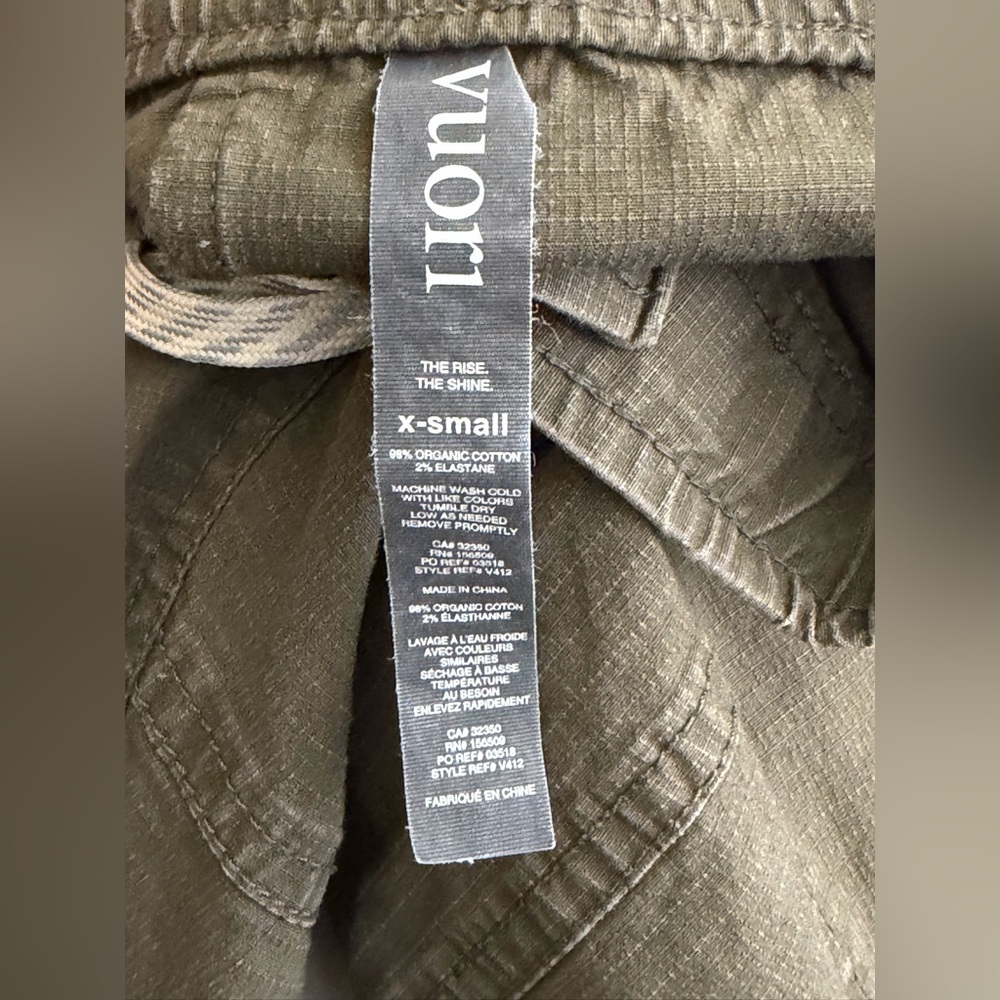 Vuori Men’s Dark Oregano Ripstop Drawstring Jogger Pants Organic Cotton Sz XS - Picture 9 of 10